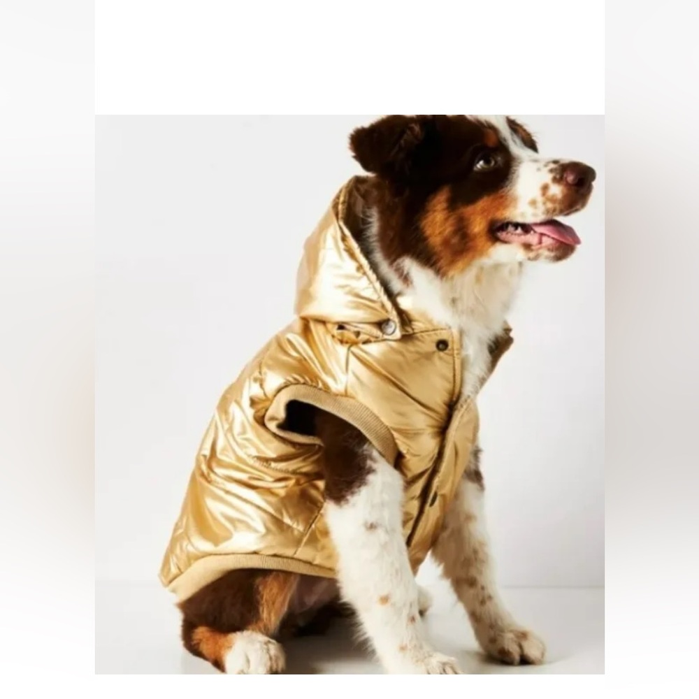 DKNY Metallic Gold Dog Coat